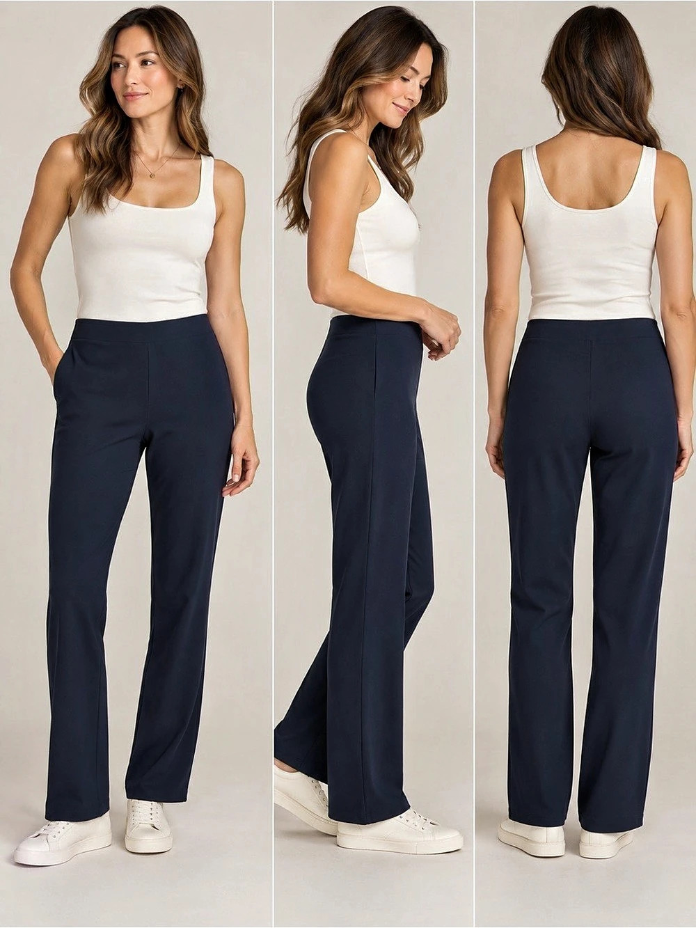 Eileen Fisher Washable Stretch Crepe Slim Pant Navy Blue PS
